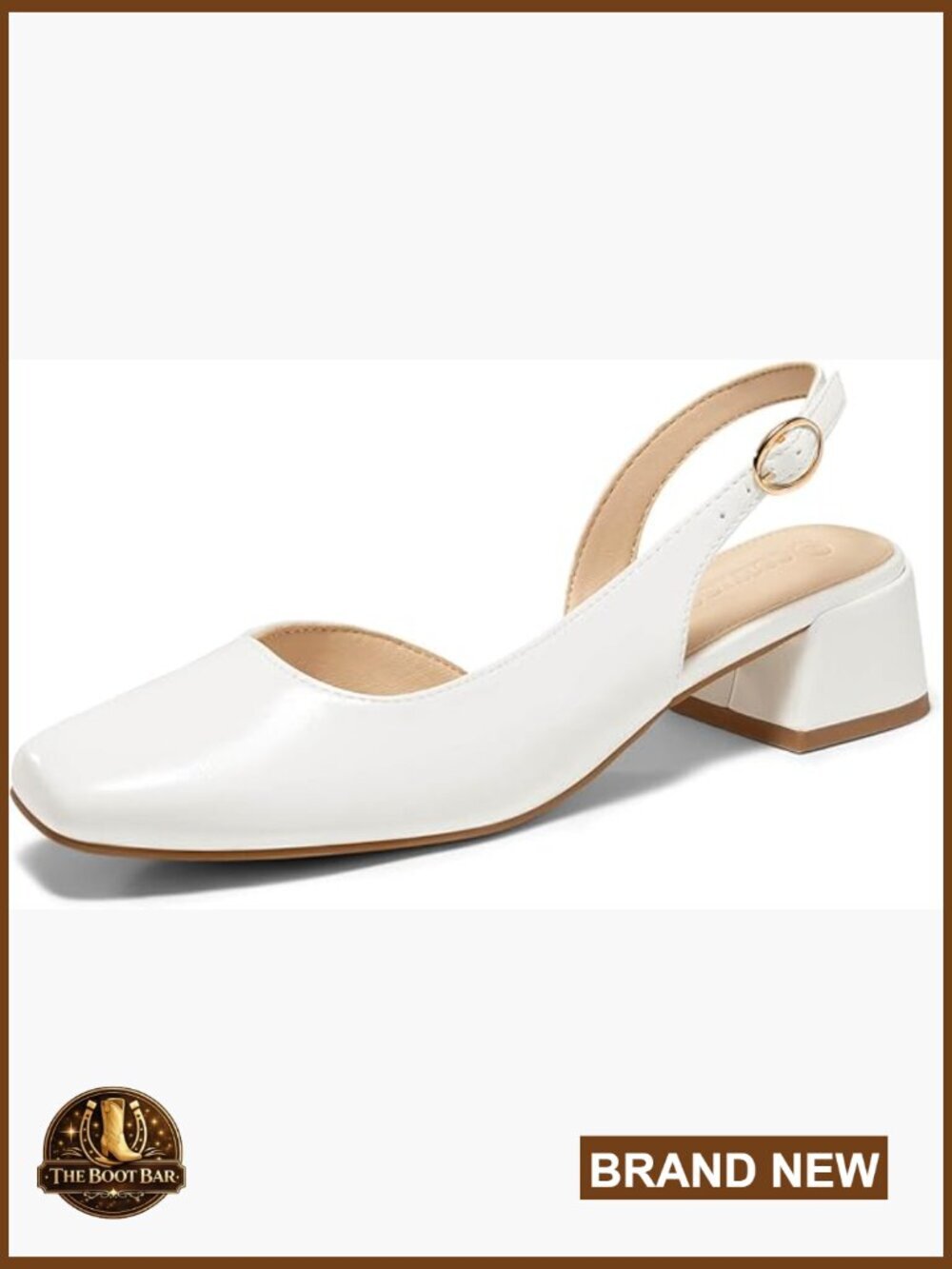 Chunky Low Heel D'Orsay Slingback Pumps Closed Square Toe Work Dress Shoes